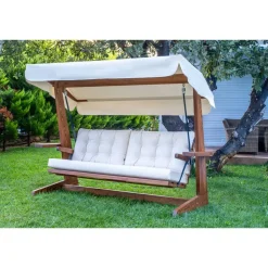 Hollywoodschaukel 'Viva' 3-Sitzer beige 237 x 175 x 115 cm