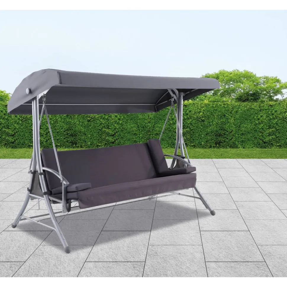Hollywoodschaukel 'Sophia' 3-Sitzer anthrazit 240 x 174 x 120 cm