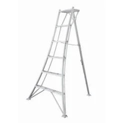3-Holm-Gartenleiter Aluminium silbern 122 x 125 x 180 cm