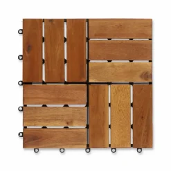 Holzfliesen 'Acacia' braun 300 x 300 x 24 mm 9 Stück
