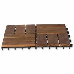 Holzfliesen 'Acacia' braun 300 x 300 x 24 mm 9 Stück