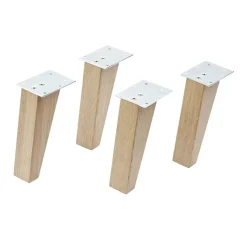 Holzfuß-Set 'Finn' 4-teilig Eiche massiv 15 cm