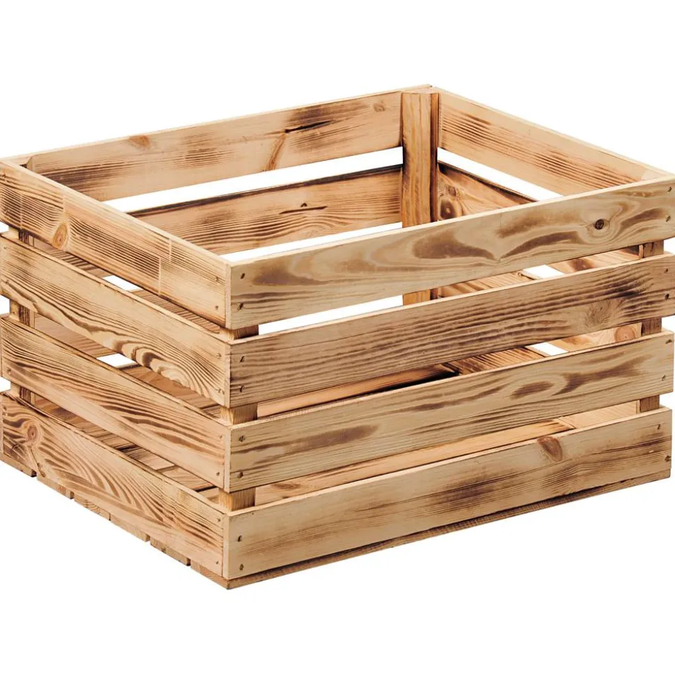 Holzkiste Kiefer FSC® geflammt 47 x 36 x 28 cm