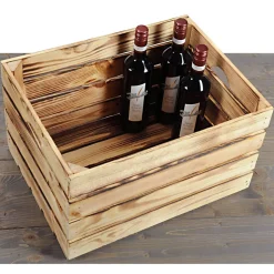 Holzkiste Kiefer FSC® geflammt 47 x 36 x 28 cm