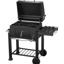 Holzkohlegrill 'Ontario Deluxe' schwarz 114 x 108 x 65 cm