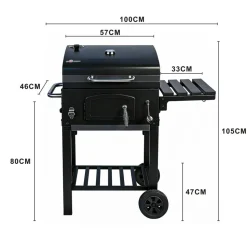 Holzkohlegrill 'Ontario II' schwarz 100 x 105 x 47 cm
