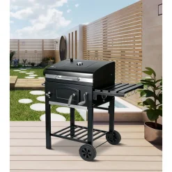 Holzkohlegrill 'Ontario II' schwarz 100 x 105 x 47 cm