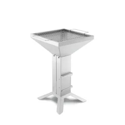 Holzkohlegrill 'Thüros T2' edelstahlfarben 37,5 x 76 x 37,5 cm