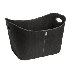 Holzkorb 'Baseline' schwarz 41 x 33 x 53 cm