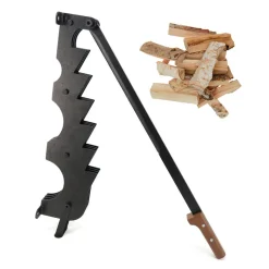 Holzspalter manuell mit Holzgriff 74,5 x 15 x 11,7 cm schwarz