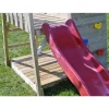 Holz-Spielturm 'Hase' natur Rutsche und Kletterwand 260 x 110 x 270 cm