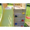 Holz-Spielturm 'Pelikan' natur Rutsche, Kletterwand, Schaukel und Sitzgarnitur 280 x 270 x 270 cm