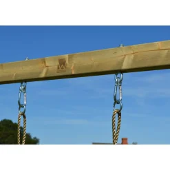 Holz-Spielturm 'Salamander' natur Rutsche, Kletterwand und 2 Schaukeln 290 x 340 x 270 cm