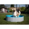 Hundepool grau/petrolblau PVC Ø 160 x 30 cm