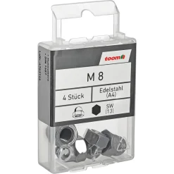 Hutmuttern M8 Edelstahl A4 4 Stück