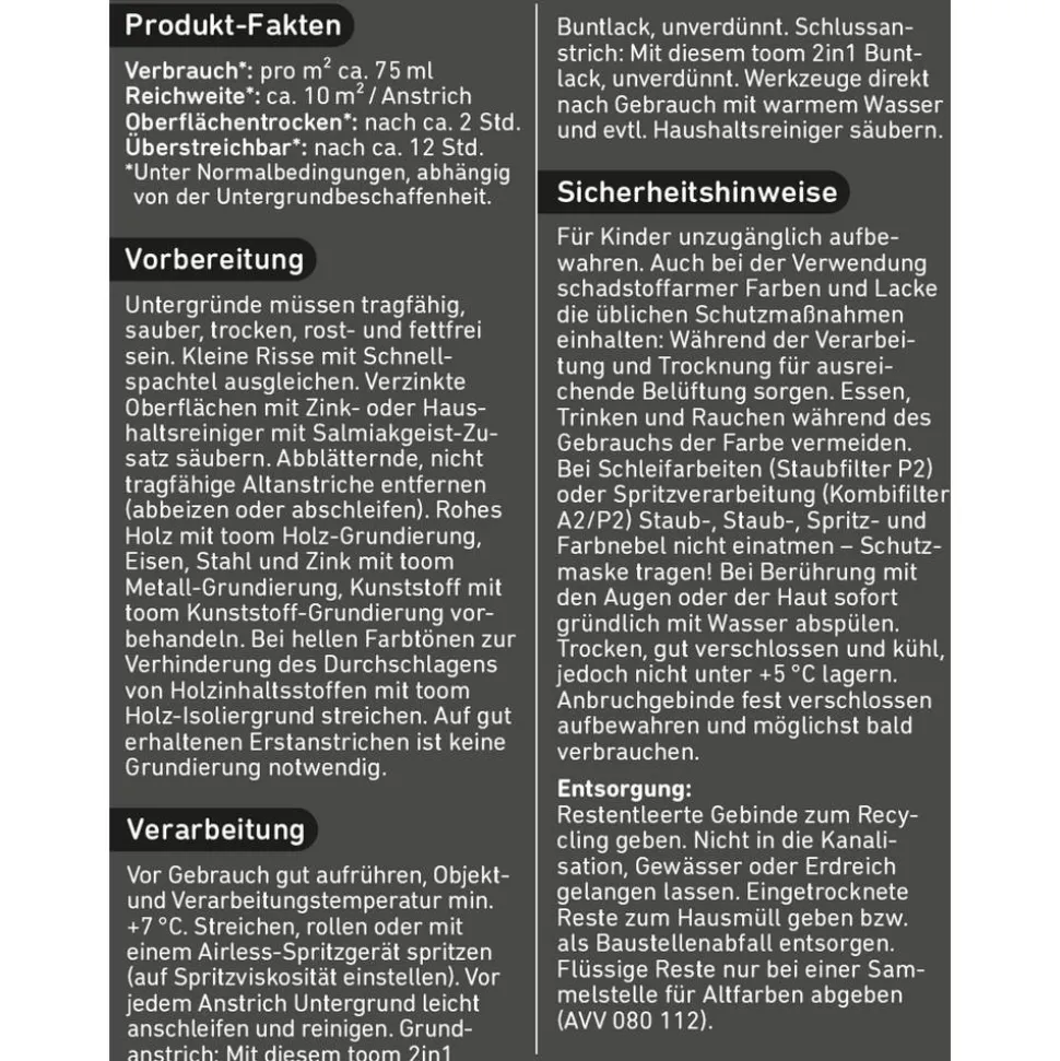 2in1 Buntlack 'Kieselsand' taupe seidenmatt 750 ml