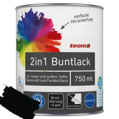 2in1 Buntlack 'Mitternacht' tiefschwarz glänzend 750 ml