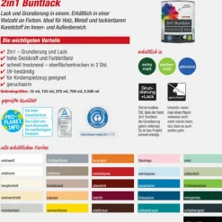 2in1 Buntlack 'Mohnblume' feuerrot seidenmatt 750 ml
