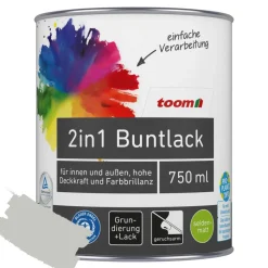 2in1 Buntlack 'Mondschein' lichtgrau seidenmatt 750 ml