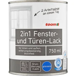 2in1 Fenster- und Türenlack weiß glänzend 2,5 l