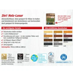 2in1 Holzlasur eichefarben 750 ml