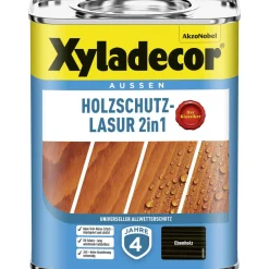 2in1 Holzschutzlasur ebenholzfarben 750 ml