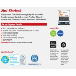 2in1 Klarlack transparent seidenmatt 750 ml