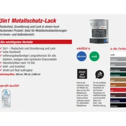 3in1 Metallschutzlack weiß matt 750 ml