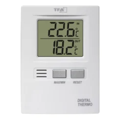 Innen- und Außenthermometer Kunststoff weiß 6,2 x 2 x 8,5 cm