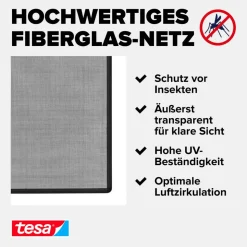 Insect Stop mit Anklipsrahmen schwarz 120 x 240 cm