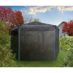 Insektenschutznetz dunkelgrau für Sechseckpavillon