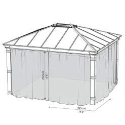 Insektenschutznetz dunkelgrau für Pavillon Dallas 4,2 x 4,2 m