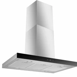 Inselhaube 'Cara' Edelstahl mit Glasfront 90 cm