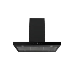 Inselhaube 'CH44199GISS-20' Metall/Glas schwarz 60 cm