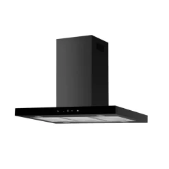 Inselhaube 'CH44199GISS-20' Metall/Glas schwarz 60 cm