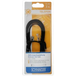 ISDN-Anschlusskabel RJ-11/RJ-45 schwarz 3 m