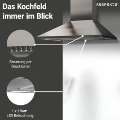 Kaminhaube 'CH22058IXB' Edelstahl 60 cm