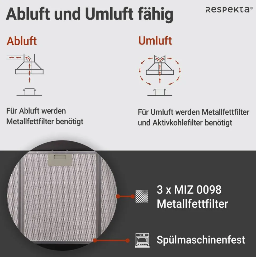 Kaminhaube 'CH22055-90S' Metall 90 cm