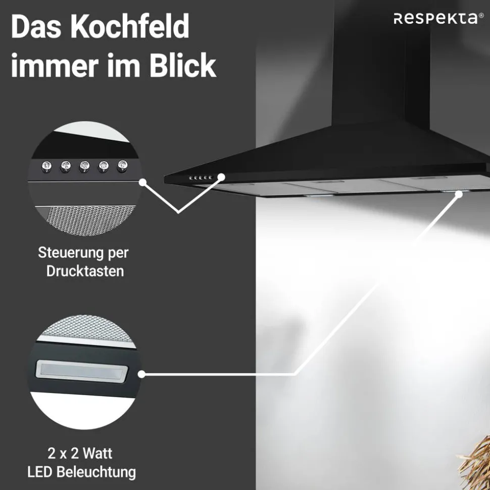 Kaminhaube 'CH22055-90S' Metall 90 cm