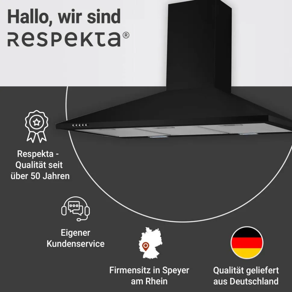 Kaminhaube 'CH22055-90S' Metall 90 cm