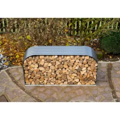 Kaminholzregal anthrazit Stahl 46 x 212 x 111 cm