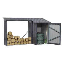 Kaminholzregal anthrazit 270 x 105 x 158 cm