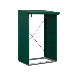 Kaminholzregal 'Elegant Typ 1' moosgrün 102,5 x 122,7 x 198 cm