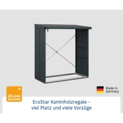 Kaminholzregal 'Elegant Typ 2' anthrazitgrau 181,4 x 198 x 102,5 cm