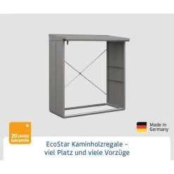 Kaminholzregal 'Elegant Typ 2' grau 181,4 x 198 x 102,5 cm