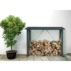 Kaminholzregal L anthrazit 163 x 89 x 154 cm