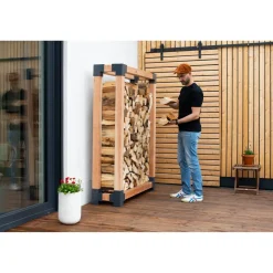 Kaminholzregal 'Michel XL' naturfarben 138 x 180 x 40 cm