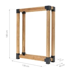 Kaminholzregal 'Michel XL' naturfarben 138 x 180 x 40 cm