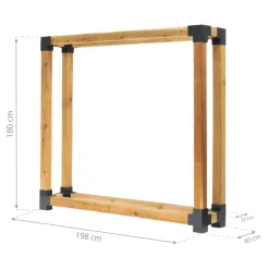 Kaminholzregal 'Michel XXL' naturfarben 198 x 180 x 40 cm
