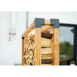 Kaminholzregal 'Michel XXL' naturfarben 198 x 180 x 40 cm